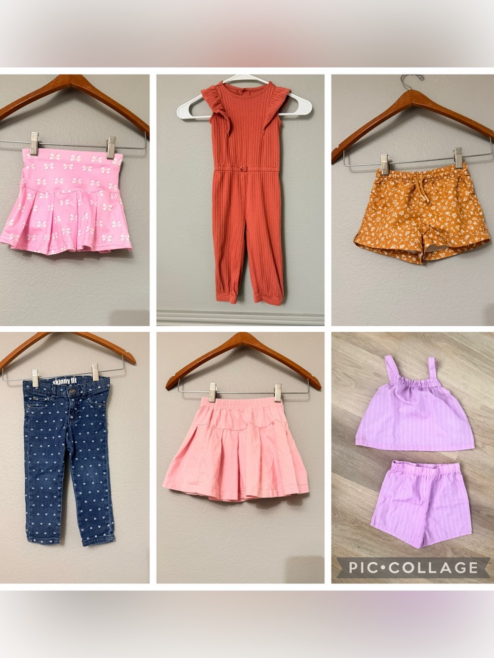 Girls size 2T/3T lot of bottoms/jumpsuit Carters 6pc
